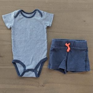⭐ Carter's Stripped Onesie & Short Set